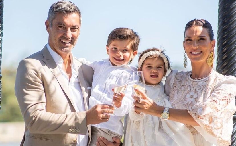 Vítor Baía, Andreia Santos, Rodrigo, Matilde, batizado