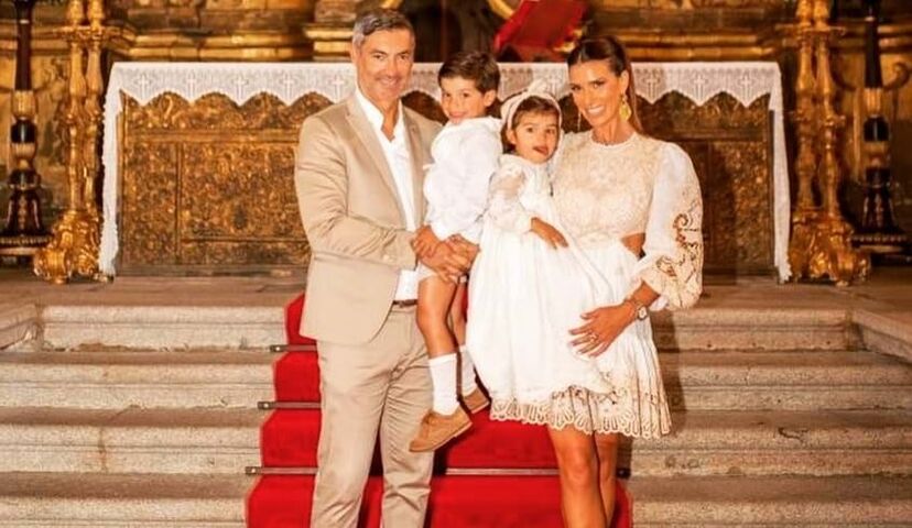 Vítor Baía, Andreia Santos, Rodrigo, Matilde, batizado
