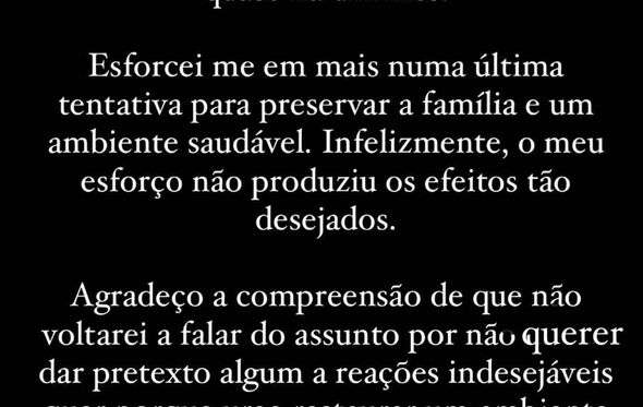 Rita Mendes, separação