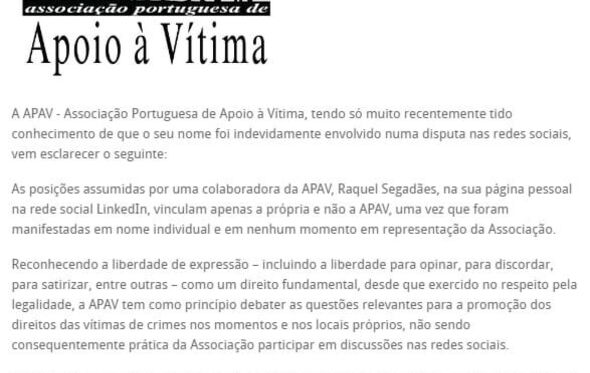 Comunicado da APAV