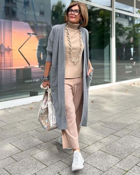 Casacos de malha compridos