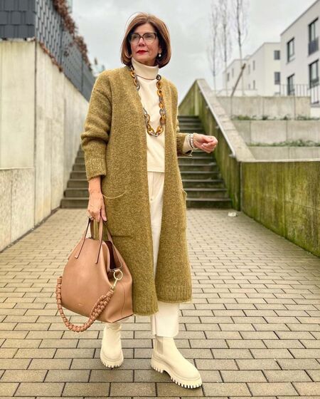 Casacos de malha compridos