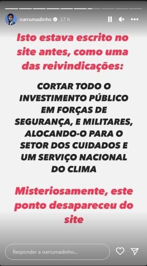 Ricardo Martins Pereira, Climáximo, alterações
