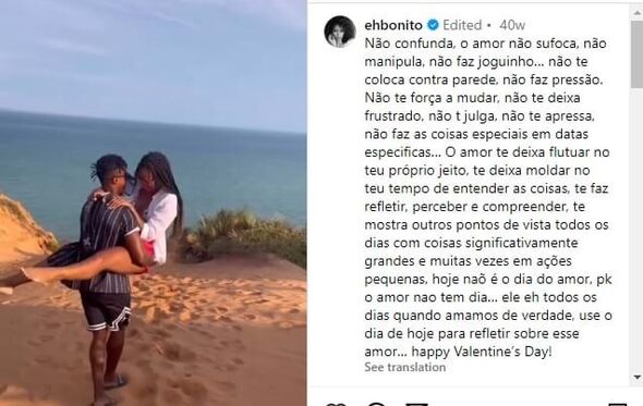 Daisy e Djaló no dia dos namorados
