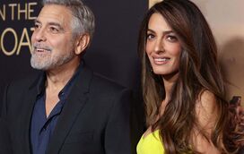 Amal Clooney é o centro das atenções ao lado de George Clooney em antestreia em Los Angeles