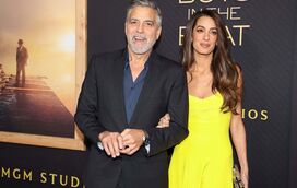 Poderosa! Amal Clooney brilha na antestreia do novo filme do marido