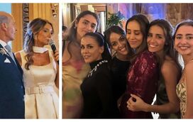 Família unida! Irmãs Patrocínio "casam" o pai e nem a ex-mulher faltou à festa 