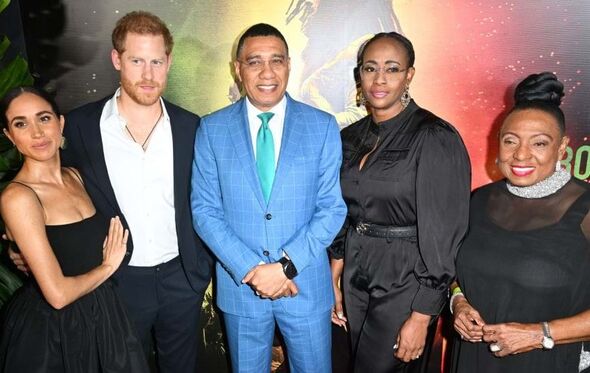 Meghan Markle, Príncipe Harry, Andrew Holness, Juliet Holness and Olivia Grange 