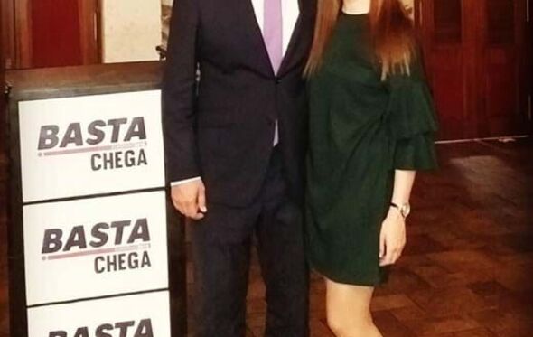 André Ventura e a mulher