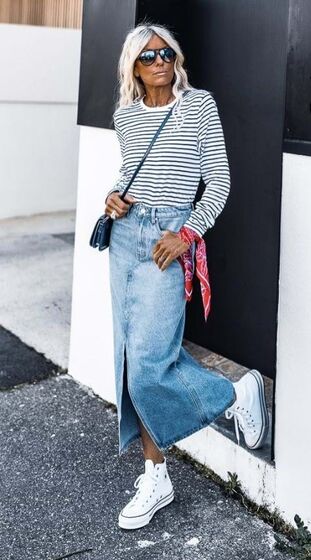 Saia de ganga com riscas