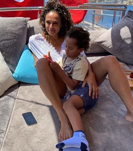Isabel dos Santos com o filho