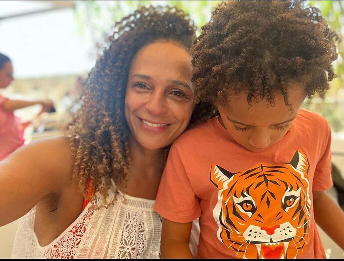 Isabel dos Santos com o filho