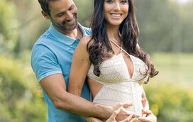 Kelly Baron e Pedro Guedes radiantes com primeiro filho