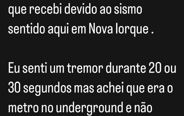 Ágata Rodrigues, sismo