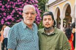Agir e o pai Paulo de Carvalho aproveitam bom tempo em família 