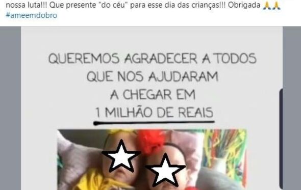 Mãe das gémeas sobre fundos angariados