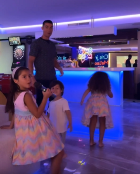 Eva, Mateo, cristiano ronaldo, georgina rodriguez, festa, filhos