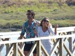 Kiko Campos Costa e Liliana Santos na praia do Gigi, Algarve, em 2018