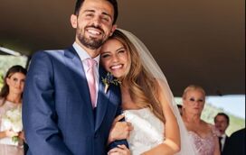Bernardo Silva e Inês Degener Tomaz celebram data especial em de jogo da seleção