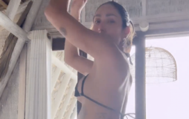 A dança (muito) sensual da mulher do ex-portista Uribe