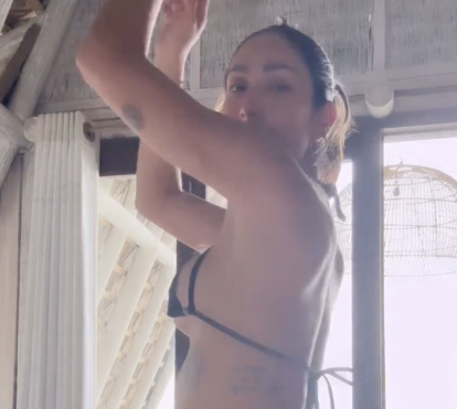 A dança (muito) sensual da mulher do ex-portista Uribe