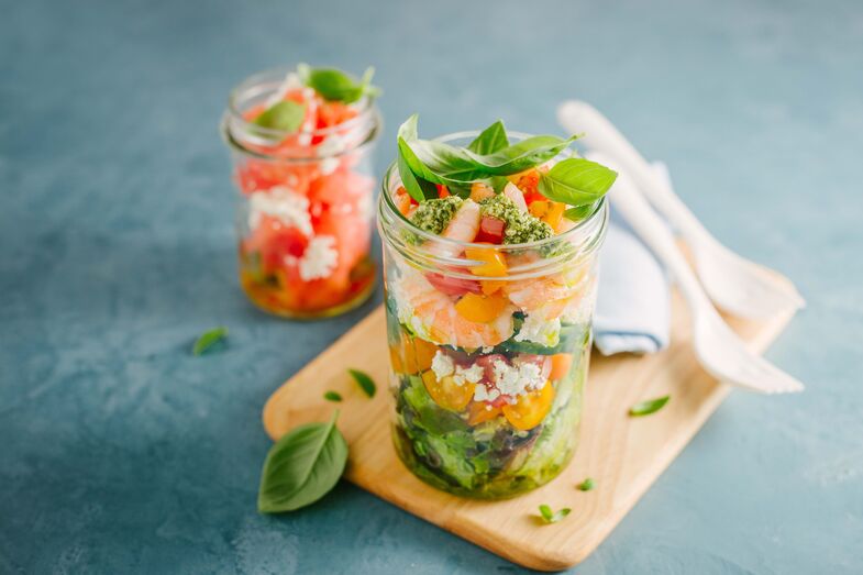 Salada no pote