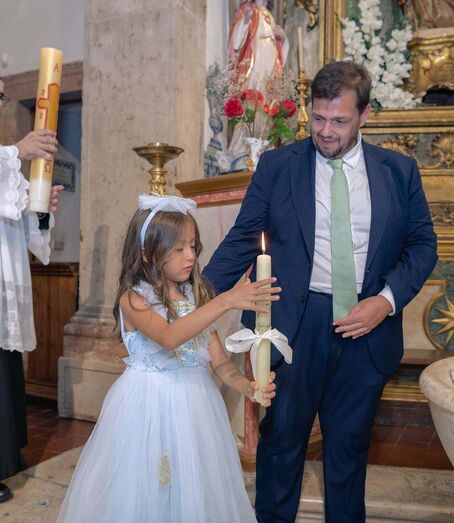 Batizado do filho de Mickael Carreira e Laura Figueiredo