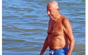 Marcelo Rebelo de Sousa, na praia de Monte Gordo