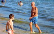 Marcelo Rebelo de Sousa, na praia de Monte Gordo