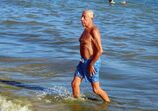 Marcelo Rebelo de Sousa, na praia de Monte Gordo