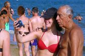 Marcelo Rebelo de Sousa, na praia de Monte Gordo