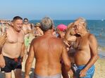 Marcelo Rebelo de Sousa, na praia de Monte Gordo