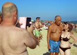 Marcelo Rebelo de Sousa, na praia de Monte Gordo