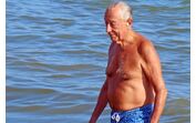 Marcelo Rebelo de Sousa, na praia de Monte Gordo