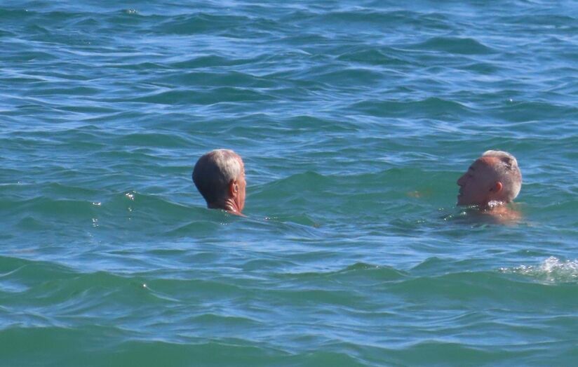 Marcelo Rebelo de Sousa, na praia de Monte Gordo