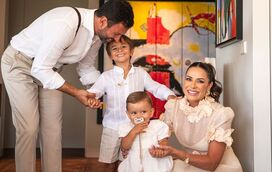 Amoroso! Dânia Neto batiza filho mais novo no dia do seu 1.º aniversário