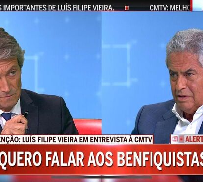 Entrevista a Luís Filipe Vieira na CMTV com 1,8 milhões de espectadores