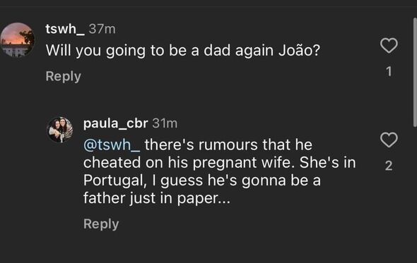 João Palhinha elimina comentários dos fãs