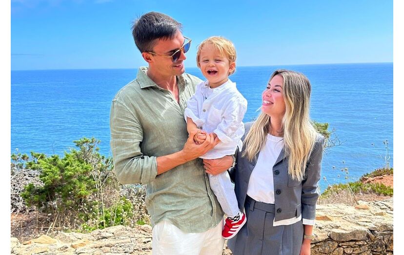 O ex-casal com o filho mais velho, João Maria