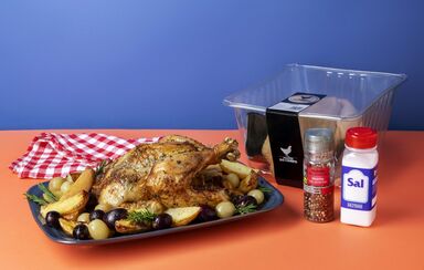 Frango no forno com uvas