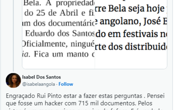 Rui Pinto e Isabel dos Santos