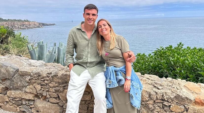 João Palhinha com a mãe, Susana