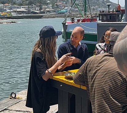 William em conversa animada com Heidi Klum na África do Sul