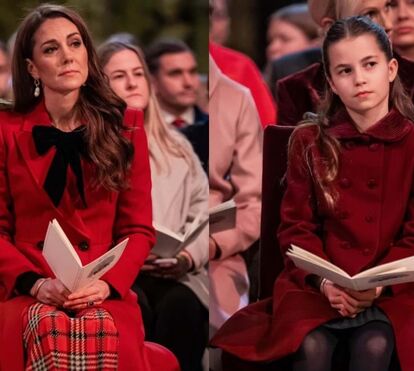 Tal mãe, tal filha! Kate Middleton e Charlotte encantam com looks natalícios em concerto muito especial
