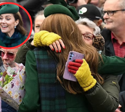 Dia de emoções fortes: Kate Middleton abraça sobrevivente do cancro antes da missa de Natal