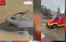 Mau tempo obriga ao resgate de mulher em carro submerso num túnel em Gaia