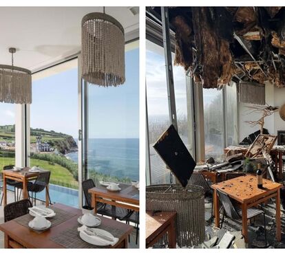 Liliana Campos mostra a destruição no Sul Villas & Spa, o hotel do marido 