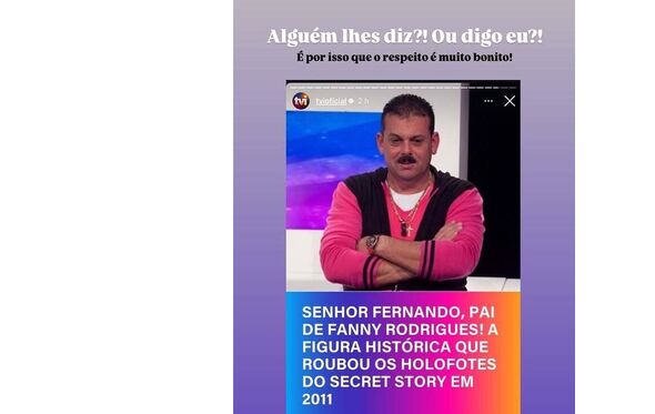A 'story' partilhada pela TVI