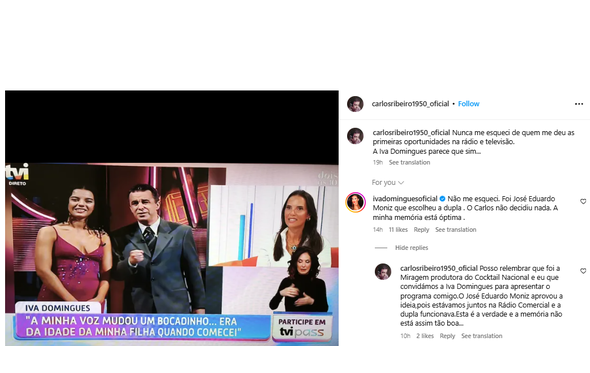 A troca de palavras entre Carlos Ribeiro e Iva Domingues
