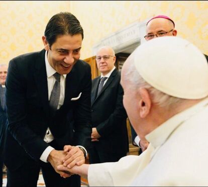 Momento único. O dia em que Rui Costa e a mulher se encontraram com o Papa Francisco